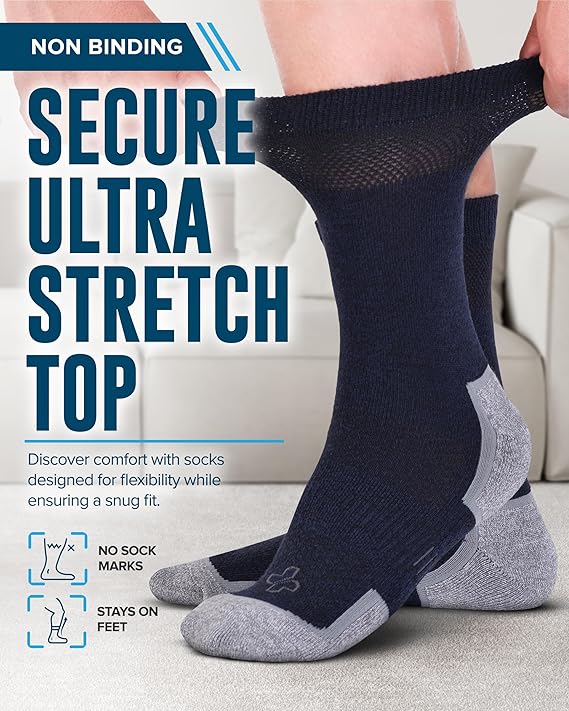 Doctor's Select Calcetines diabéticos negros de  viscosa de bambú atos grande