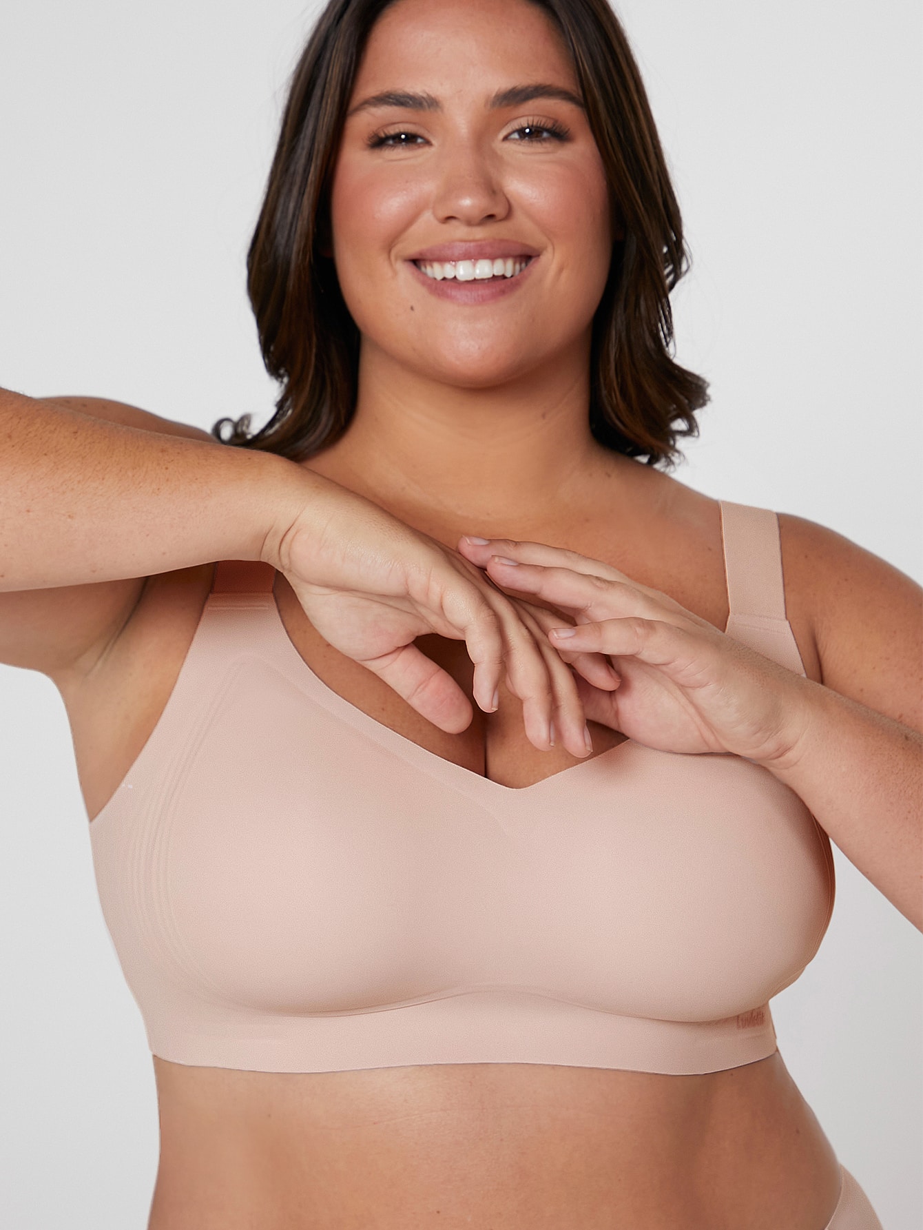 DUMMY - Sujetador Luvlette 2NDSKIN plus cobertura total baby pink talla 3XL DD